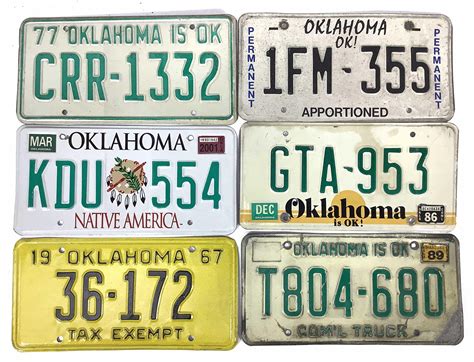 Lot - (19) 1967-2003 Oklahoma License Plates