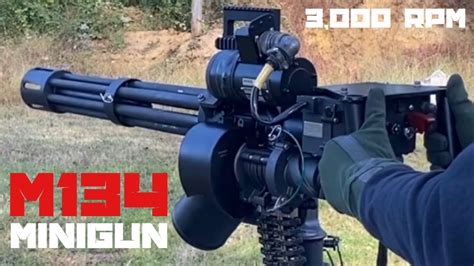 Firing the M134 Minigun: 3,000 RPM - YouTube