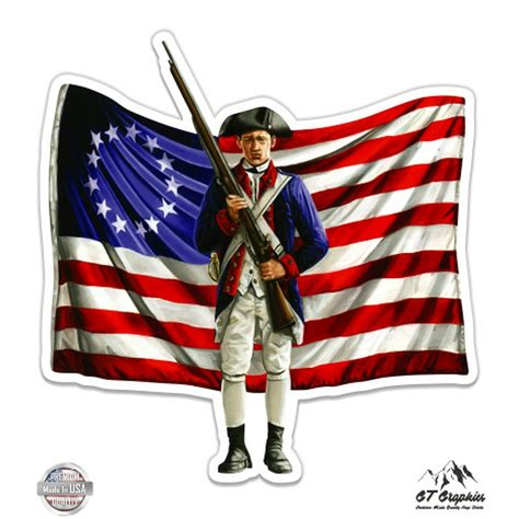 American Revolution Patriot Flag - 3" Vinyl Sticker - For Car Laptop I ...