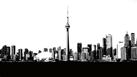 Silhouette of Toronto downtown skyline at sunset Stock Photo Alamy