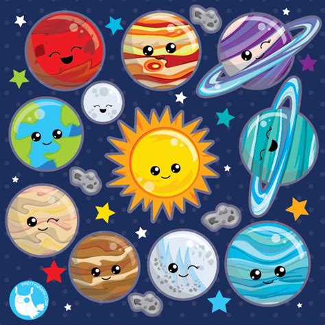 Solar System Clipart Commercial Use Planets Vector Graphics - Etsy