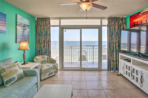 Oceanfront Condo with Huge Balcony Walk to SkyWheel, Myrtle Beach ...