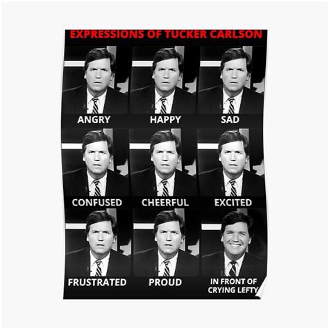 "The Expressions of Tucker Carlson" Poster for Sale by Janinggs | Redbubble