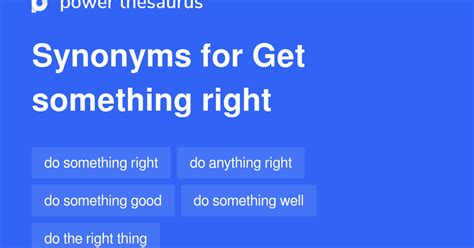 Get Something Right synonyms - 60 Words and Phrases for Get Something Right