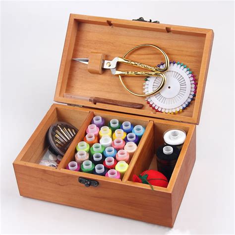 AIHOME Sewing Box Treasure Box Needle And Thread Storage Box Wooden Box ...