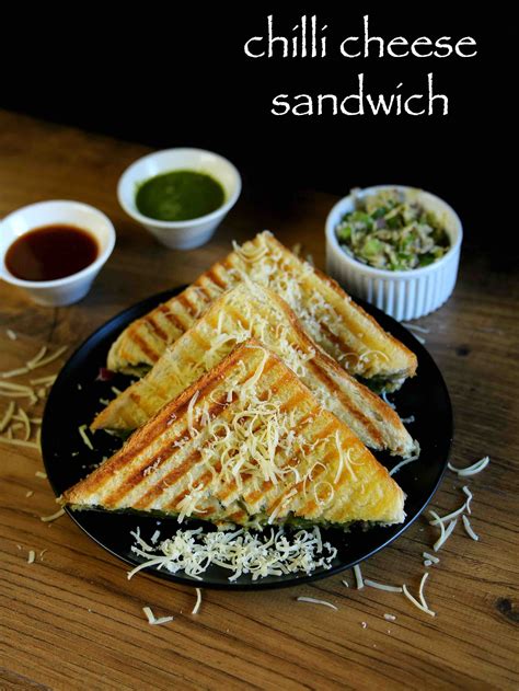 chilli cheese sandwich recipe | grilled cheese chilli sandwich recipe