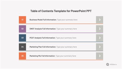 Table of Contents in PPT PowerPoint Template - Download Now