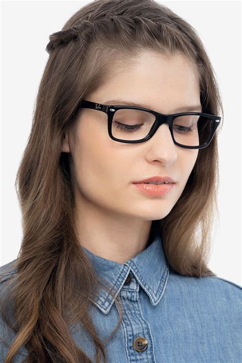 Ray-Ban RB5228 - Rectangle Black Frame Eyeglasses | Eyebuydirect Canada