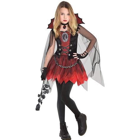 Suit Yourself Dark Vampire Costume for Girls, Includes a Mini Dress, a ...