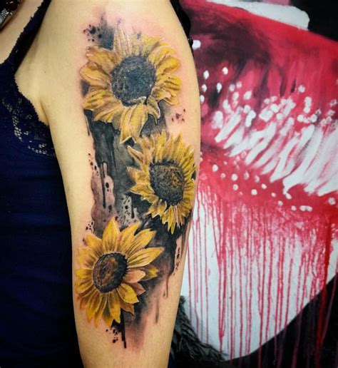 80+ Bright Sunflower Tattoos - Designs & Meanings for Happy Life (2019)