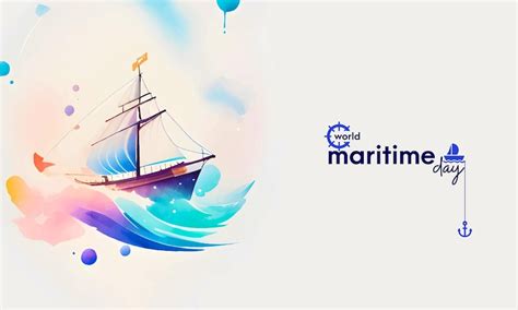 Premium Vector | World Maritime Day Poster logo oil paint vector ...