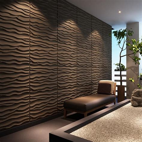 3D wall panels plant fiber wave tiles brick wallpaper for decoration ...