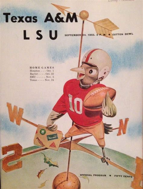 1955 Game Program between LSU vs Texas A&M at the Cotton Bowl in Dallas ...