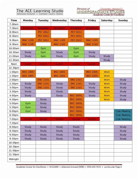 Weekly Study Schedule Template New 9 Study Plan Templates for Students ...