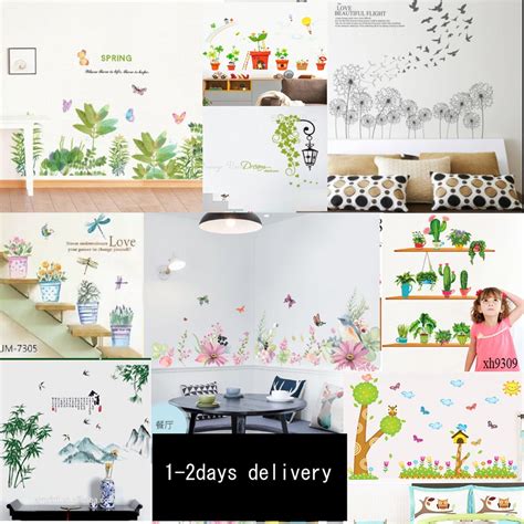 Flower Garden Wall Sticker /decorative wall decals diy murals wall ...