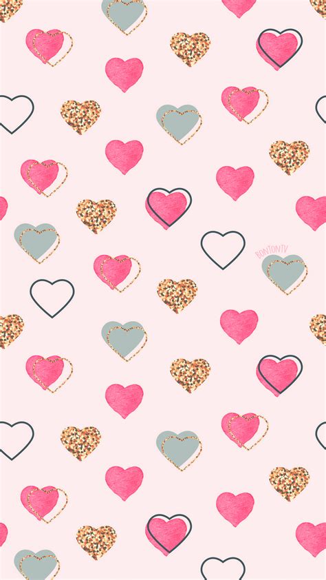 Phone Wallpapers HD glitter hearts pink - Watercolor - by BonTon TV ...