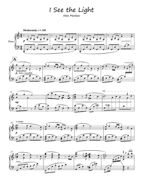 I See the Light - Tangled, Disney (Kyle Landry's version) free sheet ...