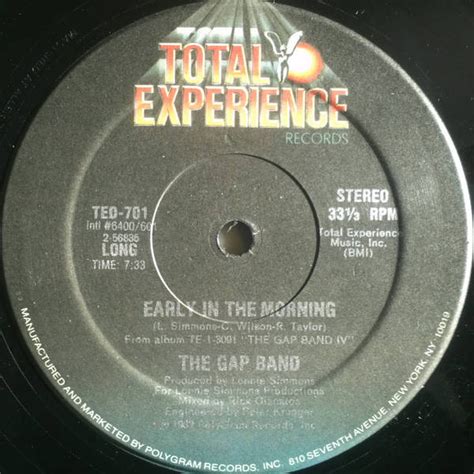 The Gap Band - Early In The Morning (1982, Vinyl) | Discogs