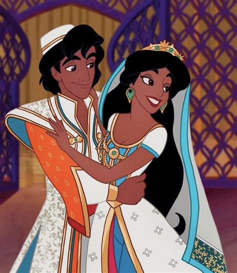 Princess Jasmine and Aladdin in their wedding attire from Disney's live ...