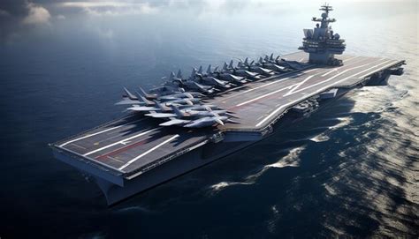 Premium AI Image | Carrier based aircraft launches and takes off