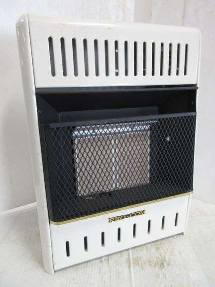 Pro-Com propane heater, 14"W x 6"D x 19"H, good - Albrecht Auction Service