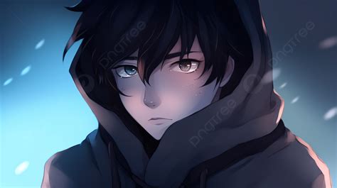 An Anime Guy Looking Sad With His Eyes Closed Background, Cool Pfp ...