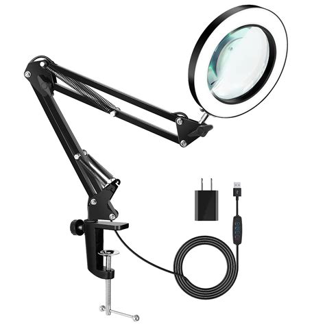 Buy EARYA Magnifying Glass with Light and Stand, 5X Real Glass Lens 8 ...