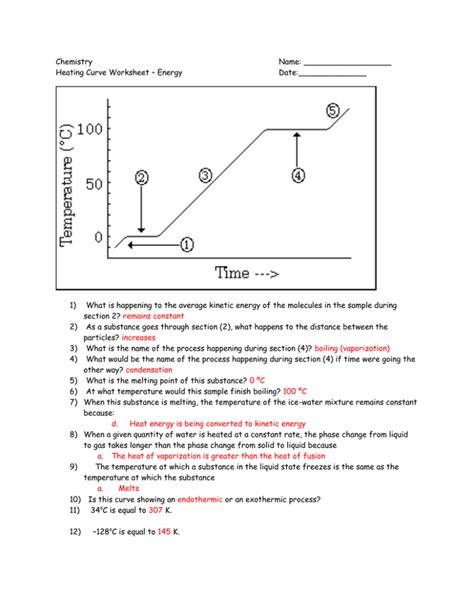 Worksheet Heating Curve Of Water Answers