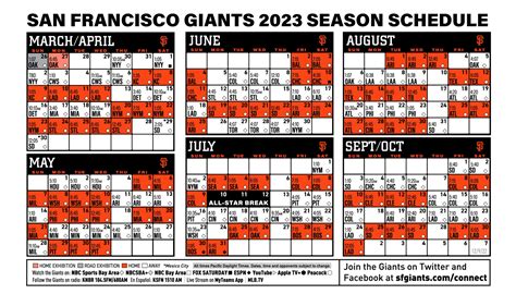 Printable Schedule - 2023 | San Francisco Giants