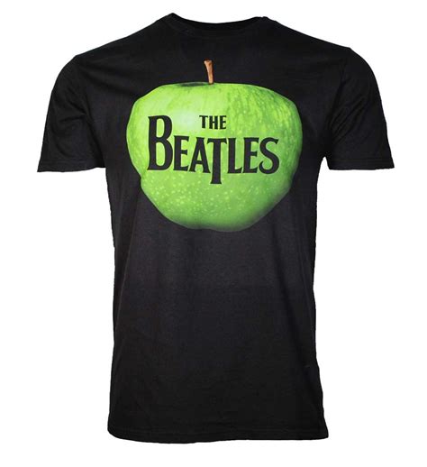 Beatles Beatles Apple Logo Black T-Shirt Men | Loudtrax