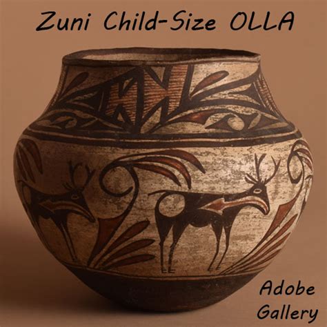 Historic Southwest Pottery Zuni Pueblo 25452 - Adobe Gallery, Santa Fe