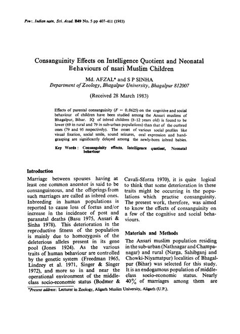 (PDF) Consanguinity effects on Intelligence Quotient and neonatal ...