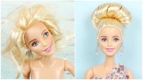 DO IT YOURSELF BARBIE BUN HAIRSTYLE, PINK PRINCESS CLOTHES & DOLL BAG ...