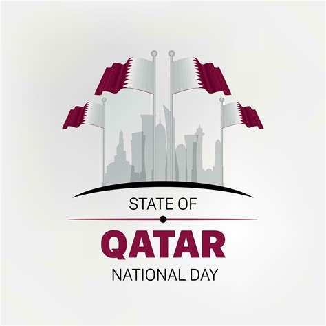 Qatar National Day Greetings Day Logo calligraphy slogan with Qatar ...