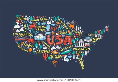 Usa Map On Dark Blue Background Stock Vector (Royalty Free) 1506382601 ...