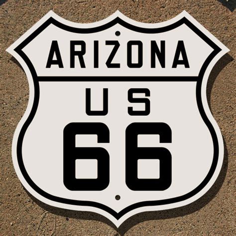 Arizona US Route 66 Highway Marker Sign Mother Road Kingman Flagstaff ...