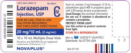 LORAZEPAM 2MG/ML VL 10X10ML - HIKMA PHARMACEUTICALS USA INC