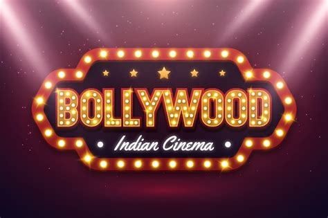 Free Vector | Realistic bollywood cinema sign