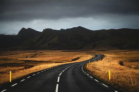 HD wallpaper: landscape, road, asphalt, mountains, sky | Wallpaper Flare