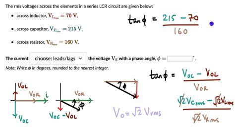 Worked examples: Phase angle in a series LCR Circuit | AC | Physics ...