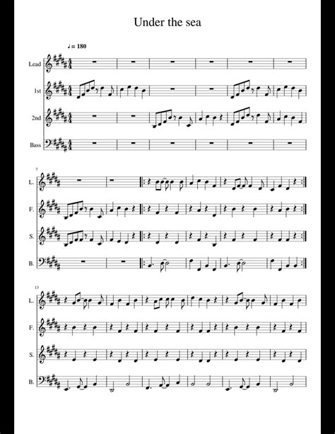 Under the sea sheet music for Piano download free in PDF or MIDI