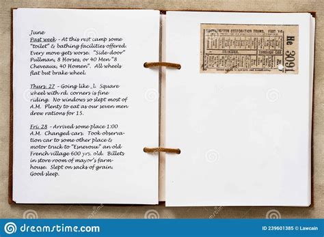 World War One Soldier`s Diary Pages, 9 of 47 Editorial Image - Image of ...