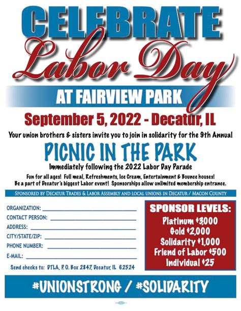 Invitation to Attend Labor Day Picnic in Downtown Decatur (Sat., Sept ...