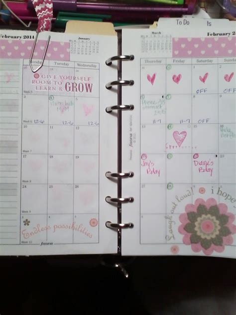 My Filofax decoration for the month of February Filofax A5, Filofax ...