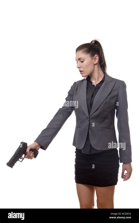 Woman pointing gun hi-res stock photography and images - Alamy