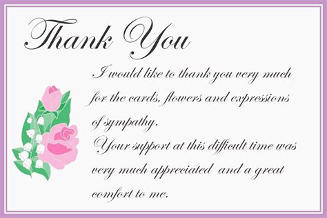 Thank You Letter For Sympathy Card | Sympathy thank you cards, Free ...