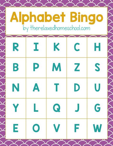 FREE Alphabet Bingo card printable! Download this free printable to ...