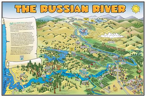 Russian River Valley | Russian river valley, River, Cartoon posters