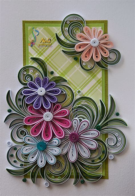 Neli Quilling Art: Quilling cards /14.8 cm- 10.5 cm/ - summer