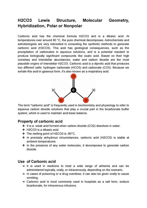 H2CO3 Lewis Structure, Molecular Geometry, Hybridization, Polar or ...